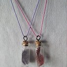2 Ea. Mini Fairy Cork Stopper 20 ml Bottles On Colorful Cord Necklace Fillable