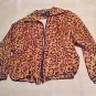 Vintage Jacket Abstract Leopard Print Women's XL Lined Windbreaker Full Zip