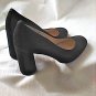 Isola Shoes Suede Leather Size 10 Black 3.5" Block Heels Round Toe Classy