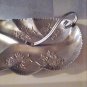 Vintage Serving Tray Scroll Handle Floral Design