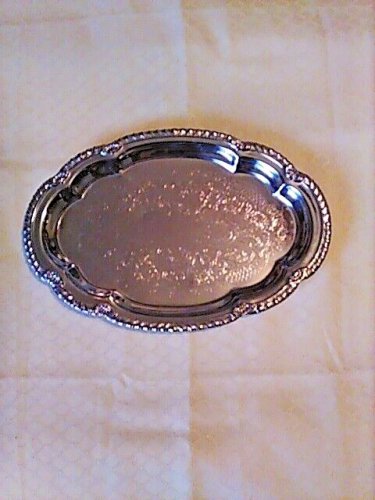 Shelton Ware NYC Small Serving Tray Chrome Silver-tone Embossed Vintage