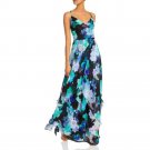Dress Aqua Formal Size 12 Bloomingdale's Exclusive Lined Floral NWT $278