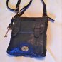 Fossil Leather Bag Black Leather Small Crossbody With Key Vintage