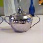 Vintage Set Small Chrome Creamer & Sugar Bowl With Lid Adorable!