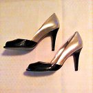 Lauren Ralph Lauren Shoes 6.5 M Metallic Gold/Black Patent 3.5" Heels Peep Toe Lauren Ralph Lauren Shoes 6.5 M Metallic Gold/Black Patent 3.5" Heels Peep Toe