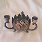 Vintage Silver Plated Candlestick Holder Lotus Incense Bowl Aladdin
