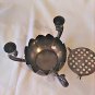 Vintage Silver Plated Candlestick Holder Lotus Incense Bowl Aladdin