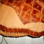 Leather Shoulder Bag Handcrafted Tan Distressed Wooden Bead Trim 1 of a Kind