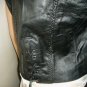 Biker Vest Black Leather Large Lower Back Cinch Ties Lined Vintage