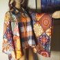 Flannel Shirt With Wild Patchwork Tapestry OS Upcycled 58" x 25" 1 of a Kind Top