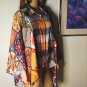 Flannel Shirt With Wild Patchwork Tapestry OS Upcycled 58" x 25" 1 of a Kind Top