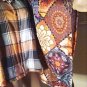 Flannel Shirt With Wild Patchwork Tapestry OS Upcycled 58" x 25" 1 of a Kind Top
