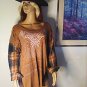 Western Upcycled Top Flannel Sleeves Fringe On Shoulders OS Boxy Pull Over Boho