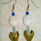 WHITE OCEAN JASPER TULIP EARRINGS Item #216