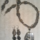 BROWN AGATE & SMOKY QUARTZ NECKLACE SET Item 176