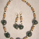 BROWN KUKUI NUT & WOODEN NECKLACE SET Item 2223