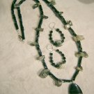 BLACK & GREEN AGATE NECKLACE SET Item 1471