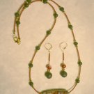 BROWN AGATE & BLACK LAVA NECKLACE SET Item 20511