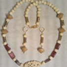 BONE, MOUKAITE, SEED, & WOOD NECKLACE SET Item 738