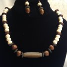AGATE NUT BONE & WOOD NECKLACE SET Item #745
