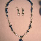 BLACK AGATE & CRYSTAL NECKLACE SET Item 1068