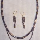 BLACK & GOLD W/ CHAIN NECKLACE SET Item 540
