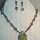 DRAGON'S BLOOD, AGATE, ONYX NECKLACE SET Item #453