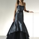 Strapless  beaed   taffeta  prom dress