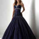 Formal  Elegant   strapless  beaded  prom dress