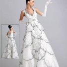 Falbulous  V-neck  beaded  evening  dress