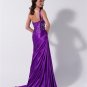 2011  One  Shoulder  Purple  Beaded  evening dress