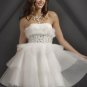 White  Beaded  A-line  cocktail  dress