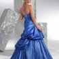 Blue One shoulder Beaded Princess prom gown