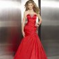 Gorgeous Red Strapless Beaded Evening Dress