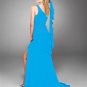 Sky  Blue  chifion  one  shoulder  sexy  evening dress