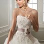 Stunning  Embroidered  lace  ruffle  A-line wedding  dress