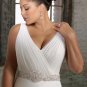 Halter  Deep  V  neck  Ruffle  Beaded  wedding  gown