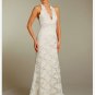 Halter  V  Neck  embroidered  A-line wedding  dress