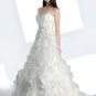 Riching  ruffle  fan shaped  A-line  wedding  dress