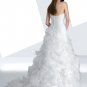 Riching  ruffle  fan shaped  A-line  wedding  dress