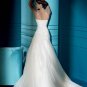 Deep  V Neck  halter   A-line  wedding dress