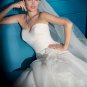 White Strapless sweatheart A-line wedding dress