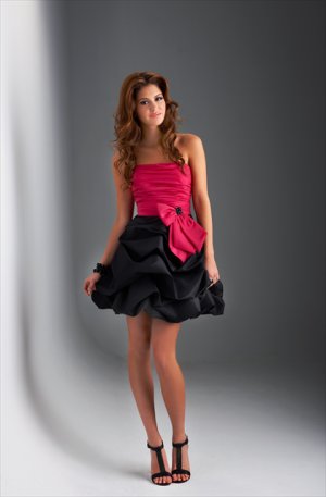 Strapless  Fan-shaped   ball  gown  cocktail dress