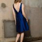 Royal  Blue  Deep  V Neck  Bridesmaid  dress