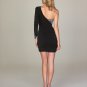 Single shoulder Sweatheart Black beaded cocktail dress