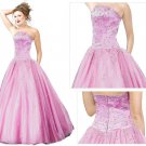 Satin Organza Embroidered Ball Gown  prom drress