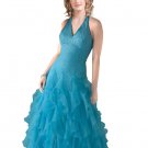 V- neck Ruffled Ball Gown  prom dress