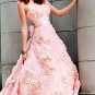 Long elegant strapless dress with rose embellishments PROM dress