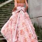 Long elegant strapless dress with rose embellishments PROM dress