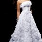 Long elegant strapless dress with rose embellishments PROM dress